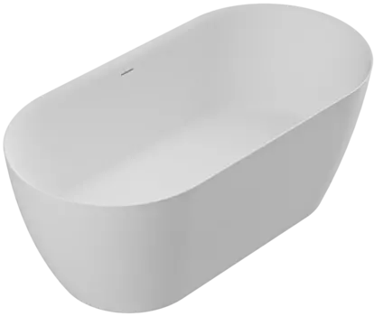 Ванна из искусственного камня Cezares Relax Solid Surface 150x75 см, отдельностоящая, овальная, со сливом-переливом, с донным клапаном, матовая CZR-RELAX-150-75-57-SSB