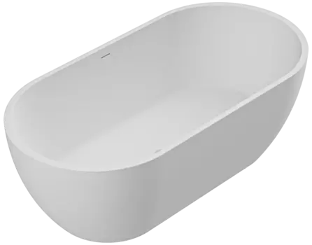 Ванна из искусственного камня Cezares Stylus Solid Surface 160x80 см, отдельностоящая, овальная, со сливом-переливом, с донным клапаном, матовая CZR-STYLUS-160-80-54-SSB