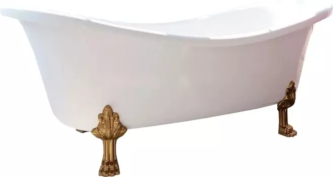 Ванна из искусственного камня Фэма Габриэлла 2 185x85 см, отдельностоящая, овальная, с декоративными ножками, фурнитура бронза