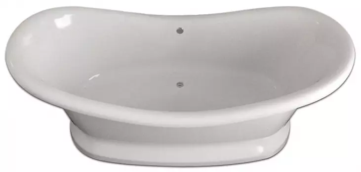 Ванна из искусственного камня Фэма Габриэлла белая на подиуме