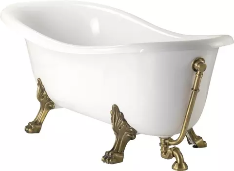 Ванна из искусственного камня Migliore Bella 23101 170x81 белая, бронза /23101