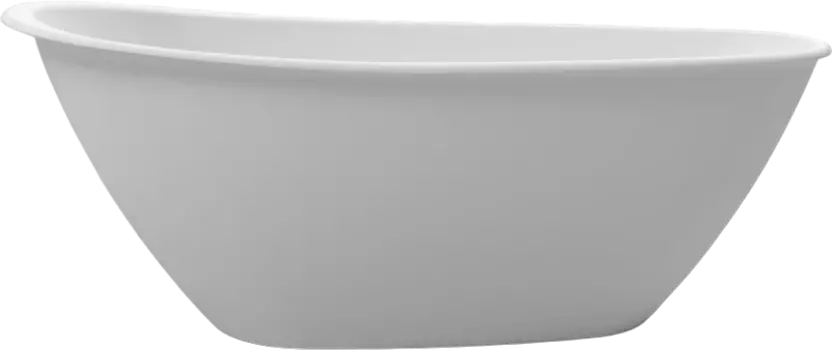 Ванна из искусственного камня WHITECROSS Spinel B 155x75 см, отдельностоящая, овальная, с донным клапаном, белая матовая 0210.155073.200