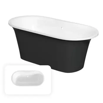 Ванна из литьевого мрамора Creto Aurora 170x80 черная, 8-1113