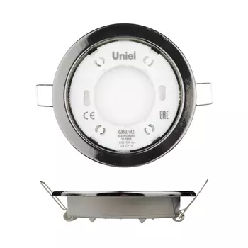 Встраиваемый светильник (UL-00005055) Uniel GX53/H2 Black Chrome 10 Prom