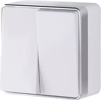 Выключатель двухклавишный влагозащищенный Gallant белый WL15-03-02 4690389102141