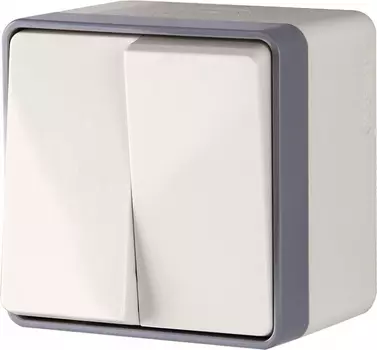 Выключатель двухклавишный влагозащищенный Gallant слоновая кость WL15-03-02 4690389102271