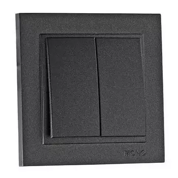 Выключатель Mono Electric Despina двухклавишный графит 102-202025-102