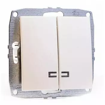 Выключатель Mono Electric Despina/ Larissa двухклавишный с подсветкой жемчуг 500-002525-103