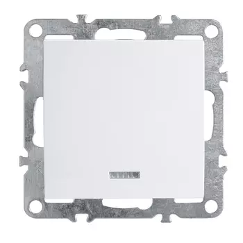 Выключатель одноклавишный Feron Stekker Эрна с подсветкой белый PSW10-9101-01 39309 /39309