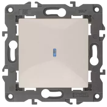 Выключатель одноклавишный с подсветкой ЭРА Elegance 10AX 250V 14-1102-02