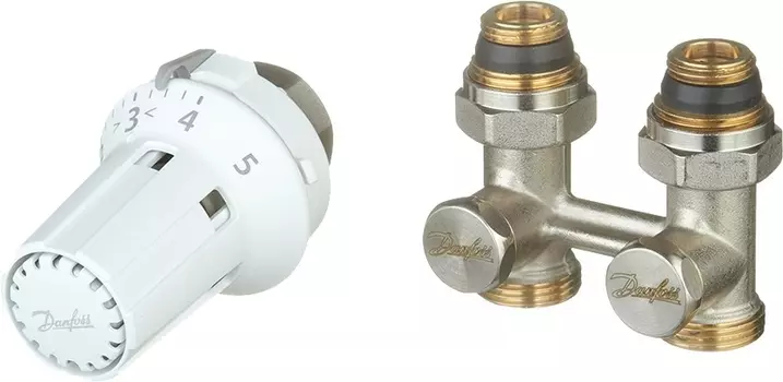 Запорный вентиль Danfoss 013G2239 с термостатом, прямой, универсальный