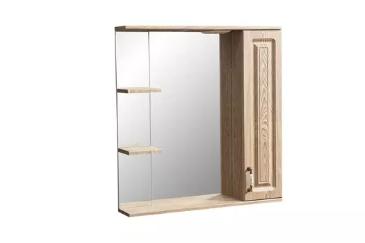 Зеркальный шкаф Stella Polar Кармела 75 подвесной, правый, карпатская ель SP-00000182