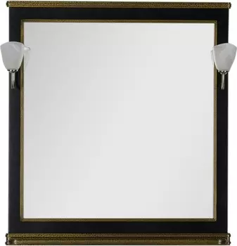Зеркало Aquanet Валенса 90 черный краколет, золото