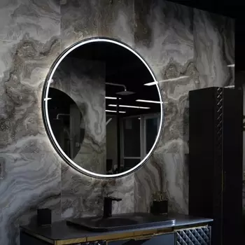 Зеркало Armadi Art Vallessi 100 см, черное, круглое, с подсветкой 545-100-B