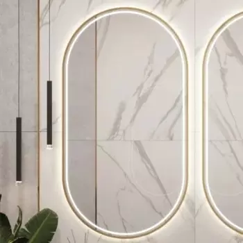 Зеркало Armadi Art Vallessi 110x60 см, золото, овальное, с подсветкой 568-G