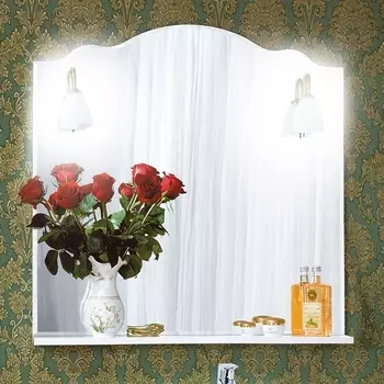 Зеркало Бриклаер Анна 90 белое, с полкой 4627125411380