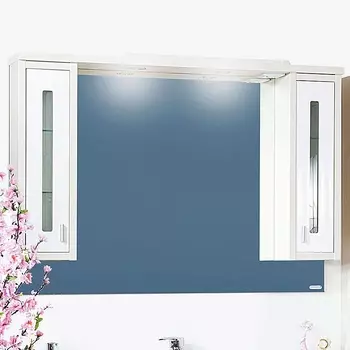 Зеркало Бриклаер Бали 120 светлая лиственница, белый глянец 4627125411984