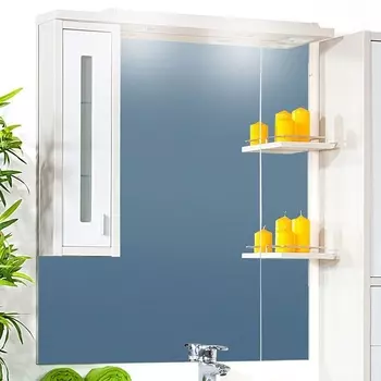 Зеркало Бриклаер Бали 90 светлая лиственница, белый глянец, L 4627125412035