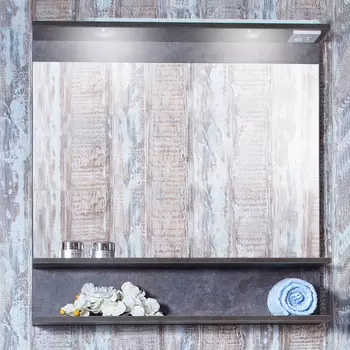 Зеркало Бриклаер Чили 90 цемент, с подсветкой 4627125415180