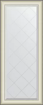 Зеркало Evoform Exclusive-G BY 4568 64х154 белая кожа с хромом, с гравировкой в багетной раме