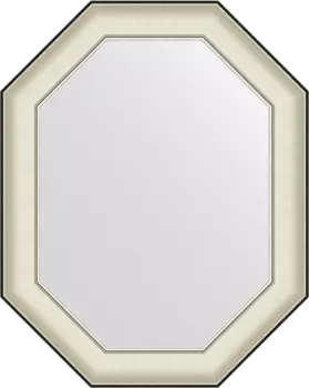 Зеркало Evoform Octagon BY 7443 59х74 белая кожа с хромом, в багетной раме