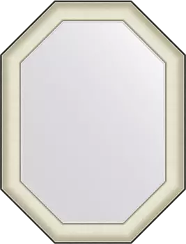 Зеркало Evoform Octagon BY 7444 64х84 белая кожа с хромом, в багетной раме