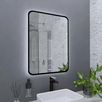 Зеркало Grossman Elegans-норма Black 60 с подсветкой, с антизапотевателем 1760802
