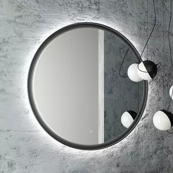 Зеркало круглое Art&Max Napoli 100 черное AM-Nap-1000-DS-F