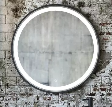 Зеркало круглое Sanflor Гард 70/2 черное, с подсветкой С22580