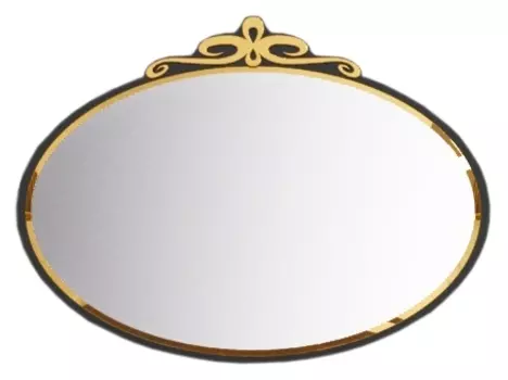 Зеркало La Beaute Charante 100 черное, декор золото M100CH2OR