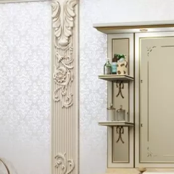 Зеркало Opadiris Корсо-оро №6 узкое с полками L, слоновая кость с патиной