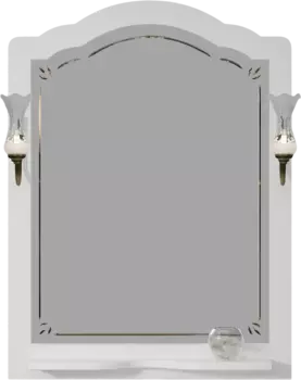 Зеркало Opadiris Лоренцо 80, белое матовое, с полкой и выключателем 00-00007045