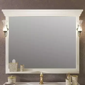 Зеркало Opadiris Риспекто 120, слоновая кость, с полкой и выключателем 00-00007050