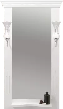 Зеркало Opadiris Риспекто 55, белое матовое, с полкой и выключателем 00-00007054
