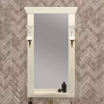 Зеркало Opadiris Риспекто 55, слоновая кость, с полкой 00-00005761