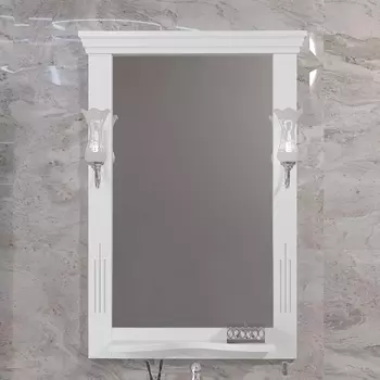 Зеркало Opadiris Риспекто 65, белое матовое, с полкой 00-00005817