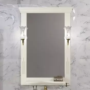 Зеркало Opadiris Риспекто 65, слоновая кость, с полкой и выключателем 00-00007056