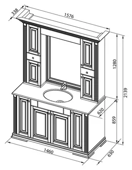 Зеркало-шкаф Aquanet Кастильо 140 белый 00183174