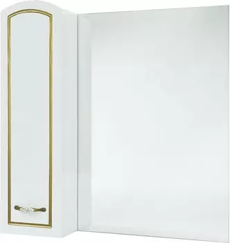 Зеркало-шкаф Bellezza Амелия 80 L, белое, патина золото 4610313002385