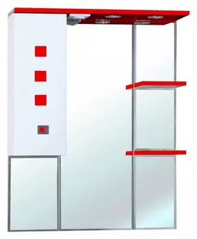 Зеркало-шкаф Bellezza Натали 80 L белый с красным 4613313002249