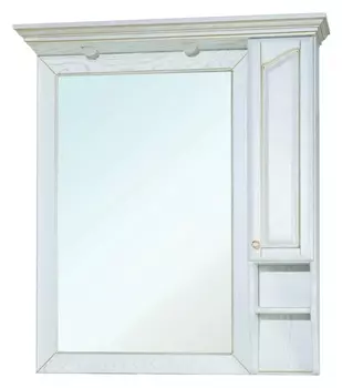 Зеркало-шкаф Bellezza Рим 100 R белое патина золото 4638117611022