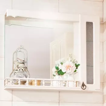 Зеркало-шкаф Бриклаер Кантри 85 бежевый дуб