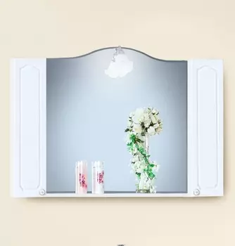 Зеркало-шкаф Бриклаер Лючия 120 белый глянцевый