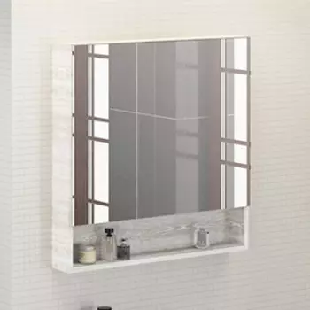 Зеркало-шкаф Comforty Никосия 80 дуб белый 00004138838