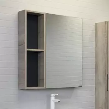 Зеркало-шкаф Comforty Порто 75 дуб дымчатый 00-00009234