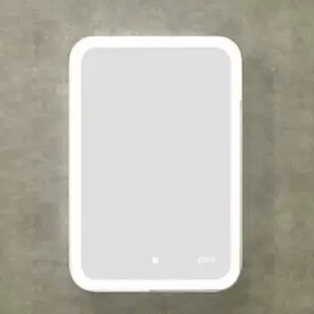 Зеркало-шкаф Jorno Bosko 50, с подсветкой и часами Bos.03.50/W