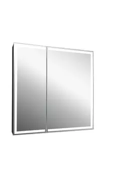 Зеркало-шкаф Континент Mirror Box black LED 80х80 с подсветкой МВК052