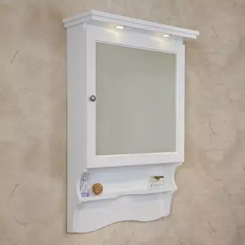 Зеркало-шкаф La Beaute Classic Lorette 75 белый матовый, фурнитура серебро SLO70LBО.Dx.CR