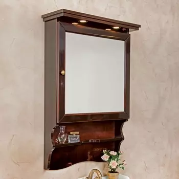 Зеркало-шкаф La Beaute Classic Lorette 75 темное дерево глянец, фурнитура бронза SLO70MOK.Dx.BR