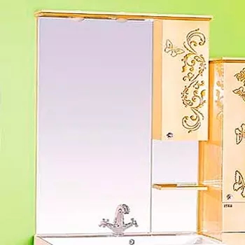 Зеркало-шкаф Misty Бабочка 75 R бежевый, патина Л-Баб04075-033СвП